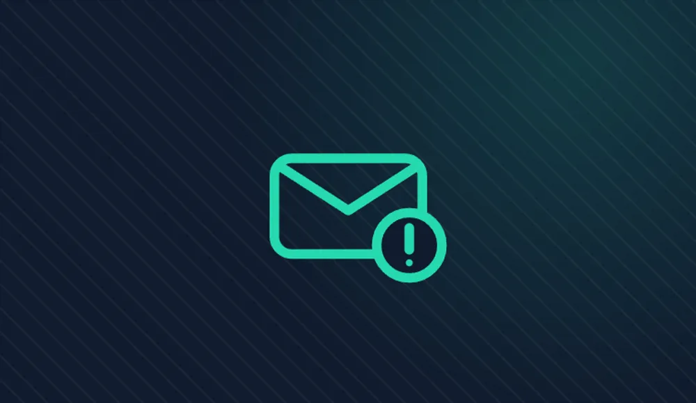 Envelope and warning symbol illustration representing phishing email